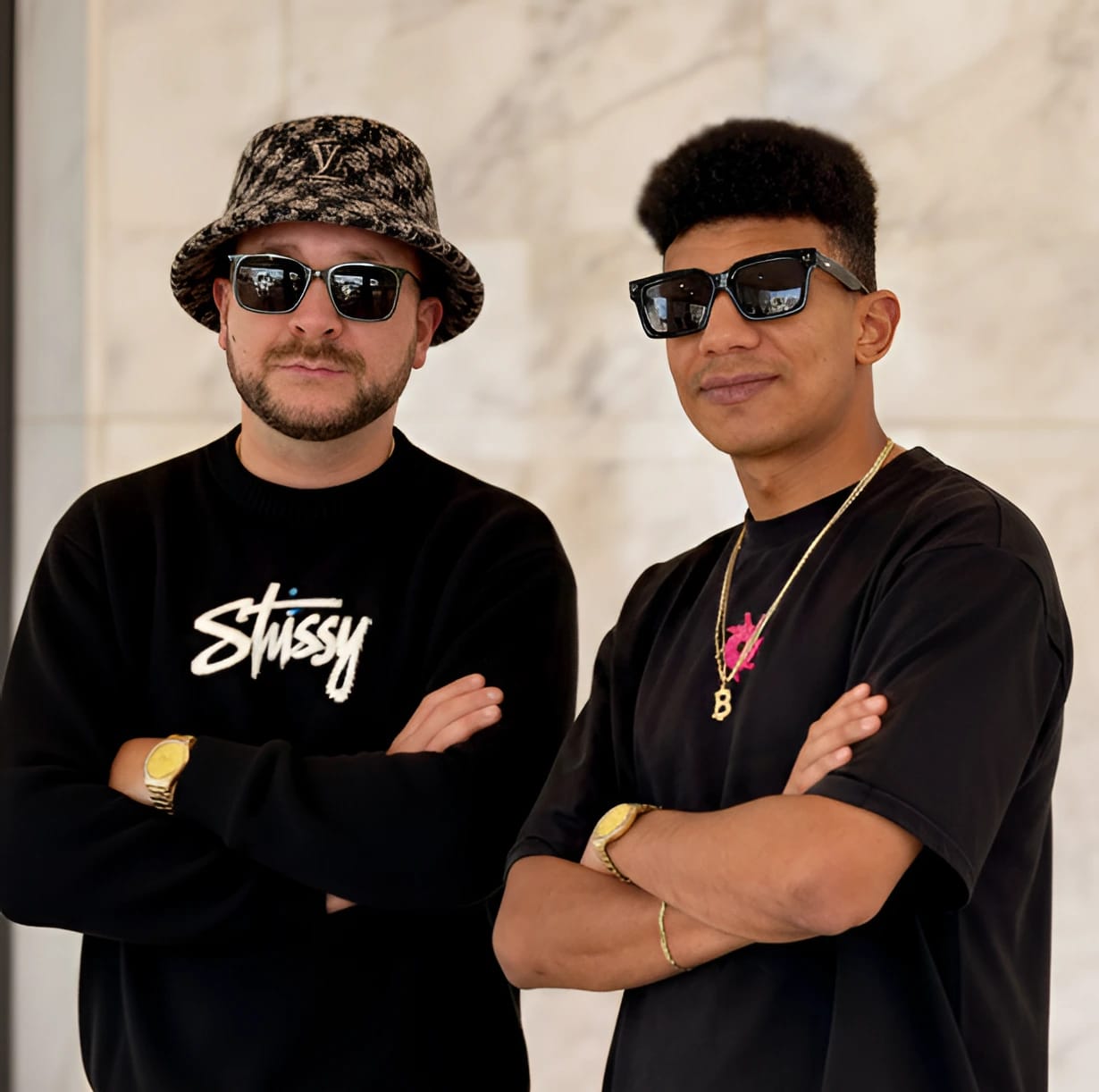 HardBlack and Papa Oga music producers in studio